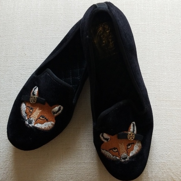 Tory Burch Shoes - Tory Burch Velvet Fox Smoking Slippers size 5